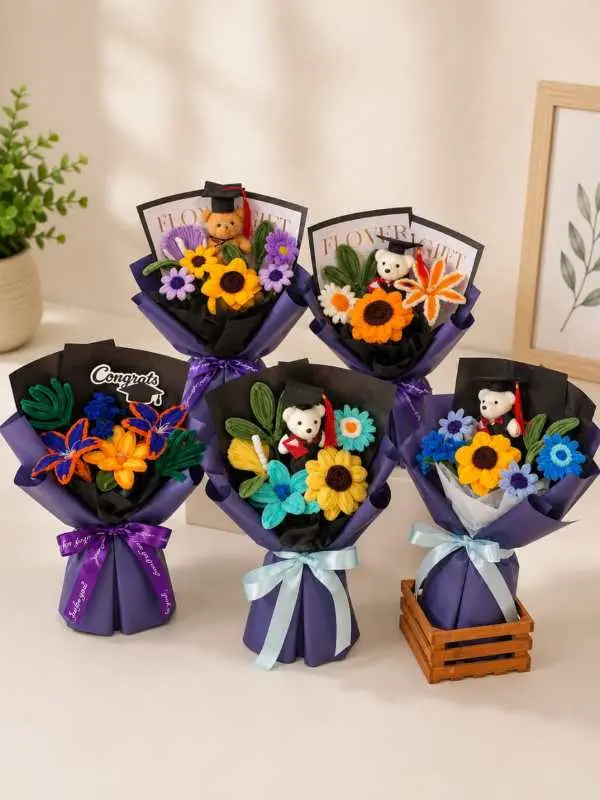 Rainbow Sunflower Graduation Bouquet