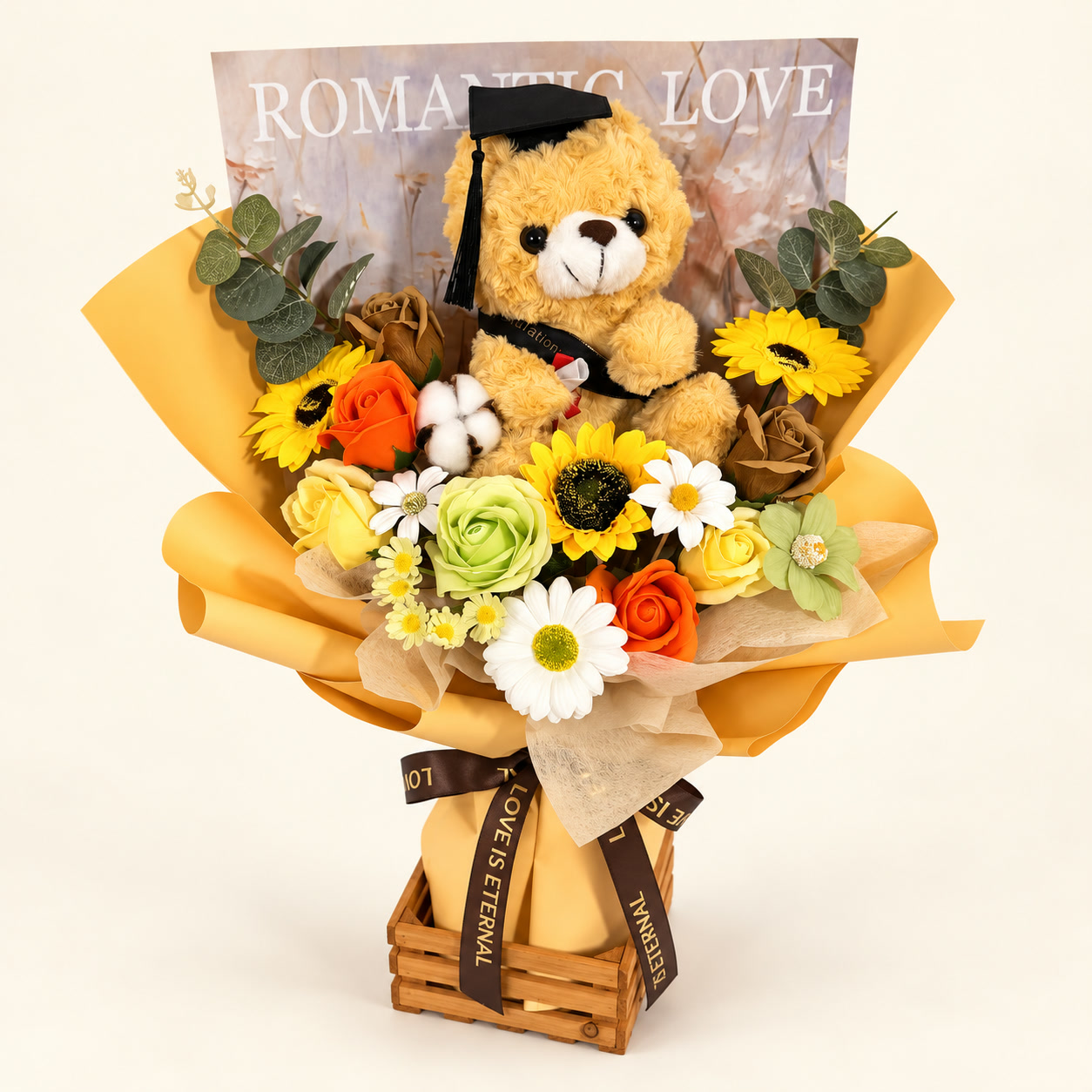 Yellow Teddy Graduation Bouquet