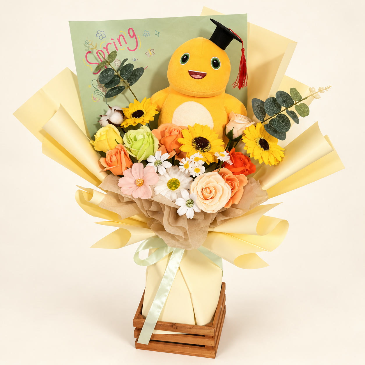 Yellow Dinosaur Graduation Bouquet