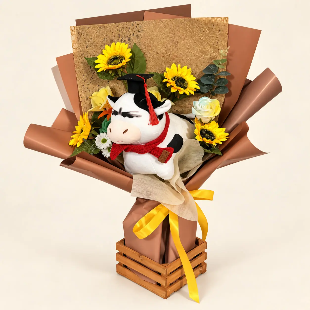 Cow Sunflower Graduation Bouquet