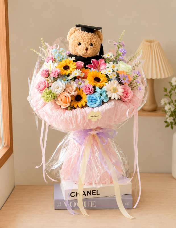 Grand Graduation Flower Basket