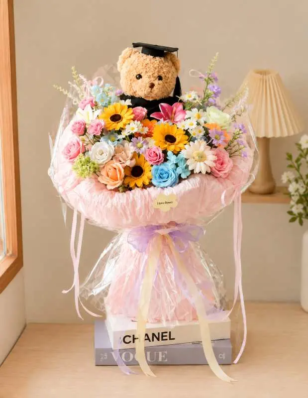Grand Graduation Flower Basket