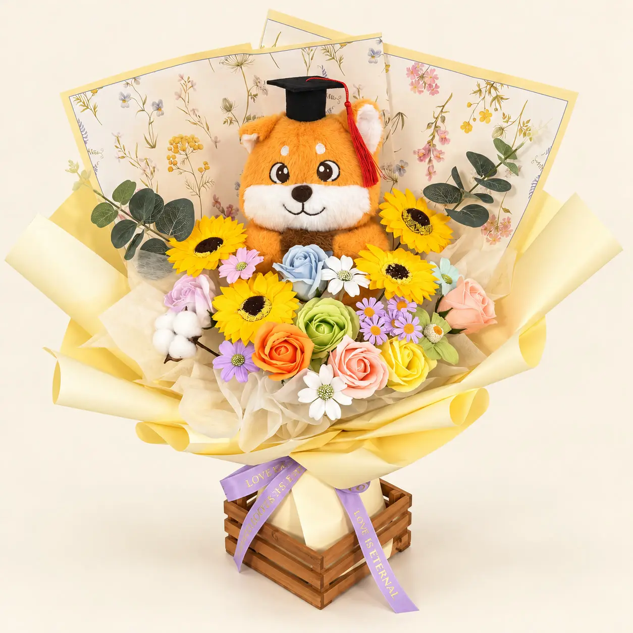 Orange Fox Graduation Bouquet