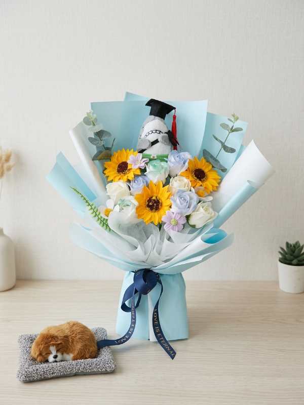 Sky Blue Graduation Bouquet