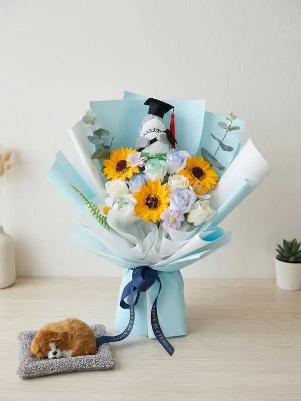 Sky Blue Graduation Bouquet